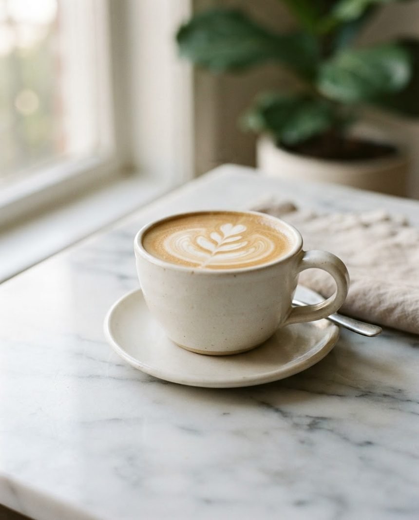 Yapay zekâ ile üretilmiş latte fotoğrafı